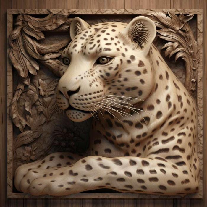 Nature and animals (leopard 3, NATURE_2931) 3D models for cnc